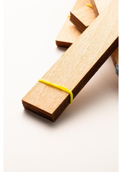 Ahşap Mum Fitili + Yapışkanlı Sehpa - 50 Adet ( 20MM x 150MM x 0,5mm ) indirimleri