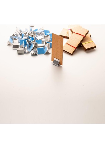 Ahşap Mum Fitili + Yapışkanlı Sehpa - 40 Adet ( 30MM x 75MM x 0,5mm )