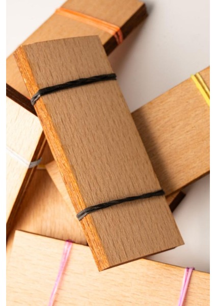 Ahşap Mum Fitili + Yapışkanlı Sehpa - 40 Adet ( 30MM x 75MM x 0,5mm ) indirimleri