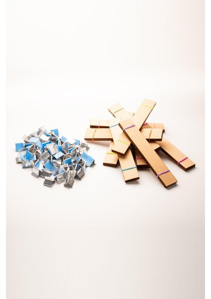 Ahşap Mum Fitili + Yapışkanlı Sehpa - 100 Adet ( 25MM x 150MM x 0,5mm ) fiyatları