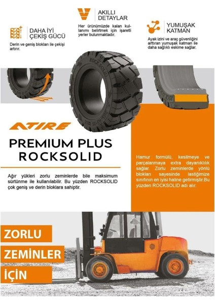 2.50-15 (250/70-15) Rock Solid Segmanlı Iz Bırakmayan Dolgu Forklift Lastiği fiyatları