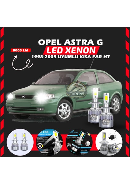 Opel Astra G 1998-2009 Kısa Far Uyumlu Şimşek Etkili LED Xenon Performance Series H7