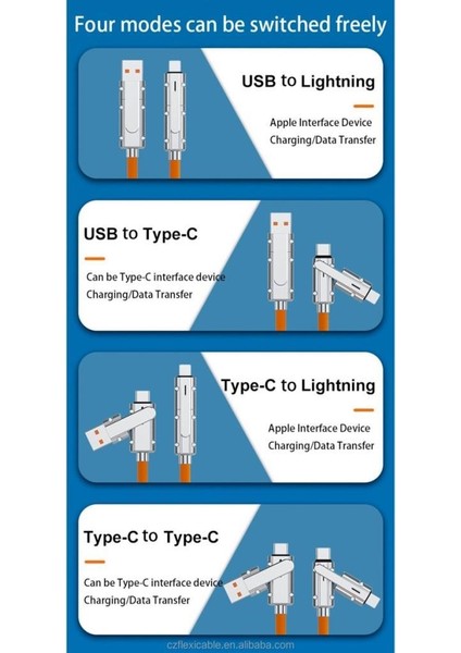 Sanec Type-C Lightning USB Type-C USB Lightning 120W 6A Turbo Hızlı Şarj ve Data Kablosu