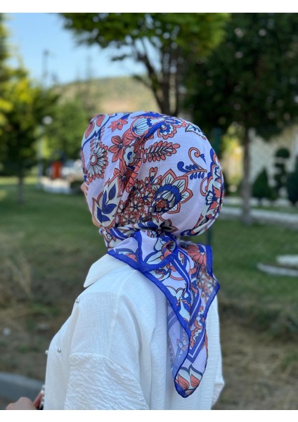 Pamuklu Soft Eşarp Osmanlı Çiçeği Desen