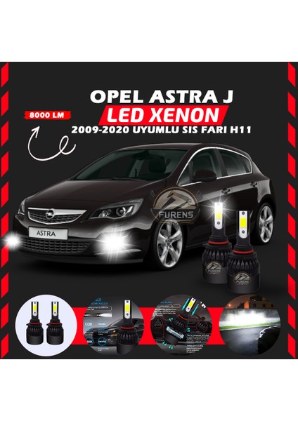 Opel Astra J 2009-2020 Sis Farı Uyumlu Şimşek Etkili LED Xenon Light Series H11