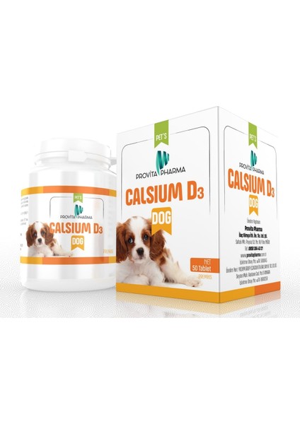 Calsıum D3 Dog Kalsiyum, Fosfor ve D3 50 Tablet