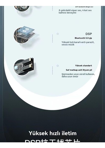 4. Nesil Bluetooth Kulaklık Kablosuz Yüksek Kaliteli Spor Mini Kulak Içi Ultra Uzun Süre Müzik Dinleme Android Evrensel (Yurt Dışından)