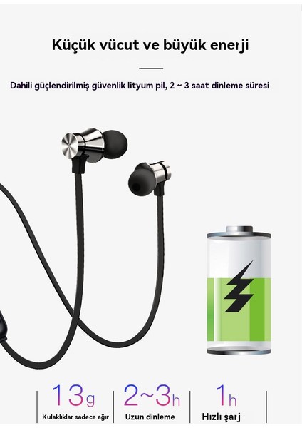 XT11 Kablosuz Spor Bluetooth Kulaklık Binaural Kulak Içi Asılı Boyun Manyetik Tip (Yurt Dışından)