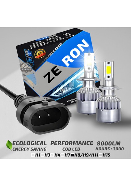 Renault Megane 3 2009-2016 Kısa Far Uyumlu Şimşek Etkili LED Xenon Performance Series H8