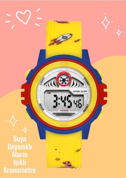 Dijital Alarm+Kronometre+Aydınlatma Özellikli 5 Atm Dayanıklı Çocuk Kol Saati DK.2266.4