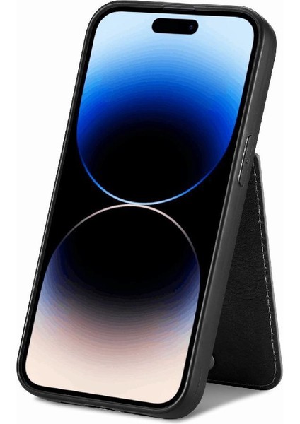 IPhone 14 Için Kılıf Pro Standı Manyetik Araç Montaj Fermuar Crad Yuvası Cüzdan (Yurt Dışından)