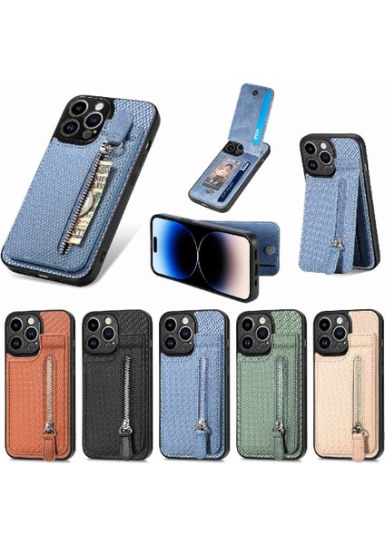IPhone 14 Için Kılıf Pro Standı Manyetik Araç Montaj Fermuar Crad Yuvası Cüzdan (Yurt Dışından) indirimleri