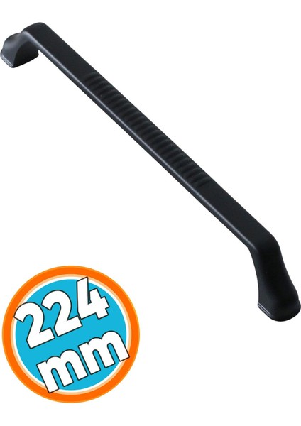 Siyah Mobilya Mutfak Çekmece Dolap Dolabı Kapak Kulbu 224 mm