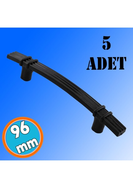 Sert Plastik Siyah Çekmece Mobilya Mutfak Dolap Kulbu 96 mm 5 Adet fiyatları