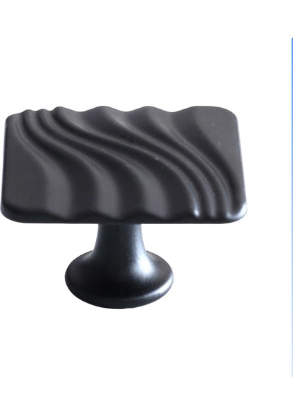 Mobilya Mutfak Dolabı Çekmece Dolapları Kapak Kulp Dalga Düğme Mat Siyah Metal