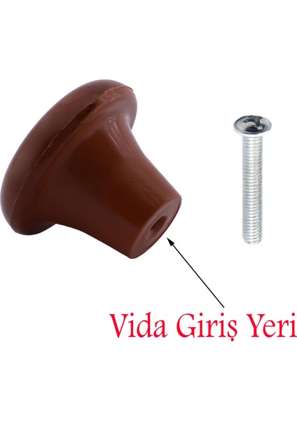 Düğme Sert Plastik Ceviz Dolap Mobilya Mutfak Dolabı Çekmece Kapak Kulbu 5 Adet fiyatları