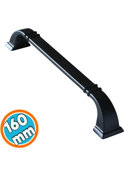 Mobilya Mutfak Dolabı Çekmece Dolapları Kapak Kulbu Siyah 160 mm Metal