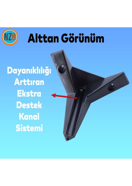 Mobilya Kanepe Sehpa Tv Ünitesi Koltuk Ayağı 15 cm Siyah Baza Ayak