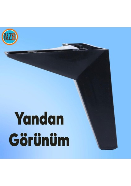 Mobilya Kanepe Sehpa Tv Ünitesi Koltuk Ayağı 15 cm Siyah Baza Ayak