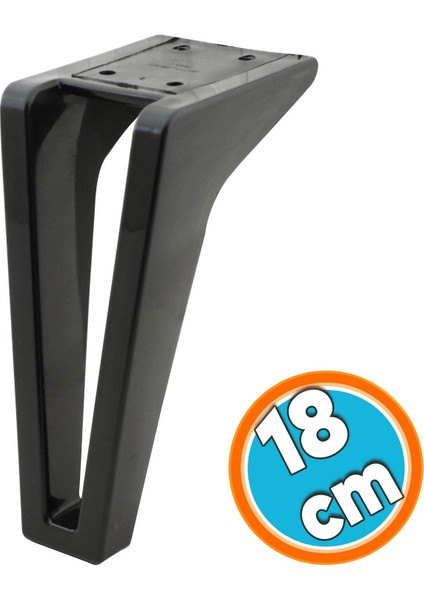 Mobilya Kanepe Sehpa Tv Ünitesi Koltuk Ayağı 18 cm Siyah Baza Ayak