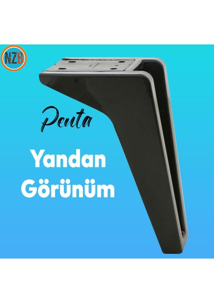 Mobilya Kanepe Sehpa Tv Ünitesi Koltuk Ayağı 18 cm Siyah Baza Ayak
