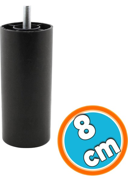 Mobilya Kanepe Sehpa Tv Ünitesi Koltuk Orta Destek Yükseltici Ayağı Gizli Baza Ayakları 8 cm Siyah