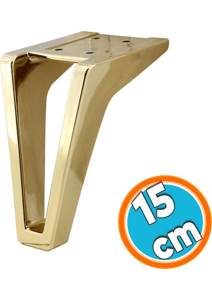 Mobilya Kanepe Sehpa Tv Ünitesi Koltuk Ayağı 15 cm Altın Gold Baza Ayak