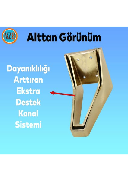 Mobilya Kanepe Sehpa Tv Ünitesi Koltuk Ayağı 15 cm Altın Gold Baza Ayak