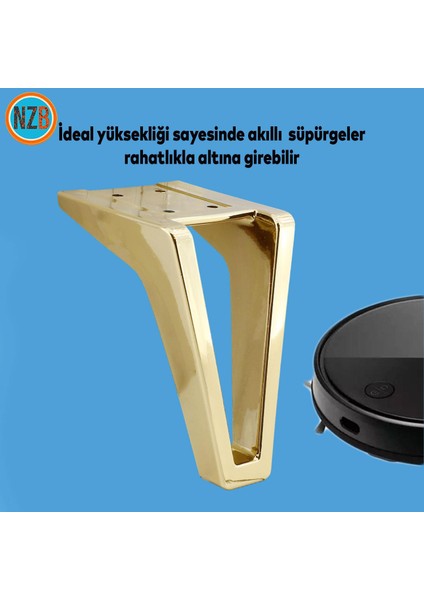 Mobilya Kanepe Sehpa Tv Ünitesi Koltuk Ayağı 15 cm Altın Gold Baza Ayak