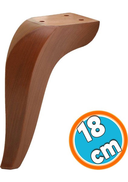 Mobilya Kanepe Sehpa Tv Ünitesi Koltuk Ayağı 18 cm Kahverengi Ahşap Desenli Baza Ayak