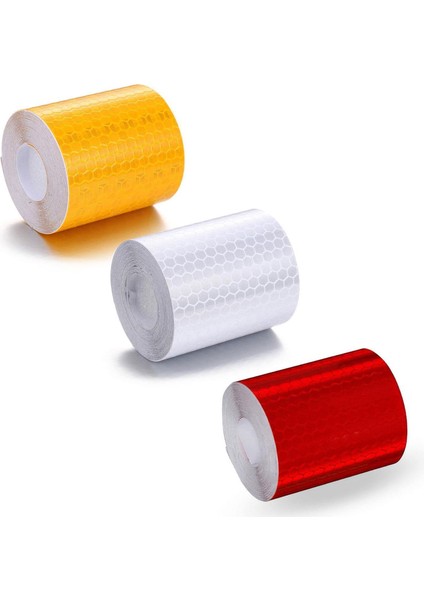 Reflektörlü Reflektif Fosforlu Şerit Bant Ikaz Bandı 46 Metre Beyaz