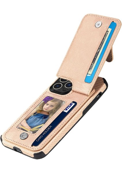 IPhone 14 Için Kılıf Pro Max Manyetik Araç Montaj Fermuar Cüzdan Standı Crad Yuvası (Yurt Dışından)