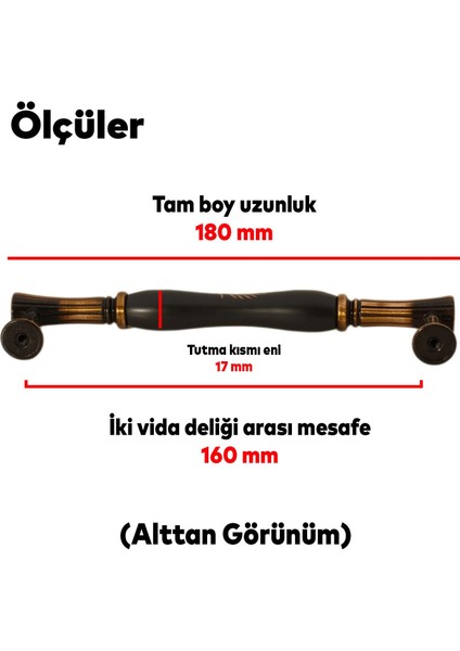 Lüks Porselen Mobilya Çekmece Dolap Kapak Kulbu 160 mm Siyah Antik Bakır fiyatları