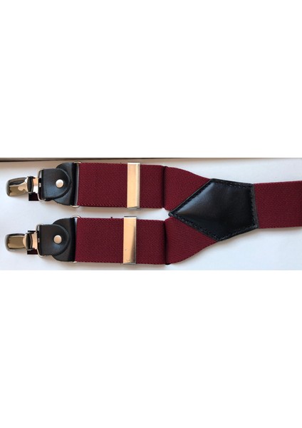 Bordo Renkli Pantolon Askısı 3 Klipsli