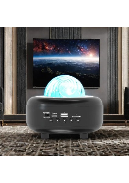 Galaksi Gökyüzü ve Yıldızları Yansıtan Gece Lambası Hoparlör Özellikli LED Rgb Işıklı Telefon ile Bluetooth Bağlantı Rgb Starry Sky Light Speaker CH-M27 modelleri