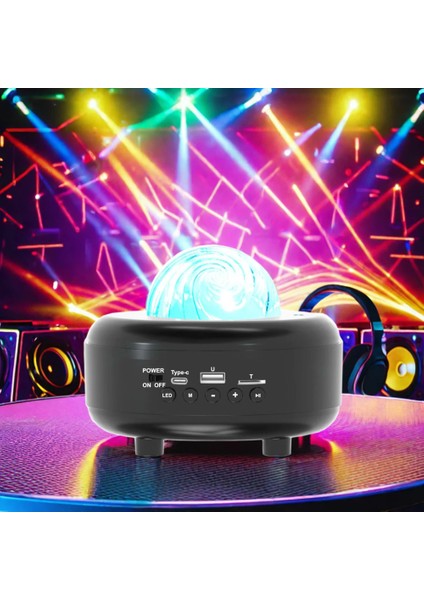 Galaksi Gökyüzü ve Yıldızları Yansıtan Gece Lambası Hoparlör Özellikli LED Rgb Işıklı Telefon ile Bluetooth Bağlantı Rgb Starry Sky Light Speaker CH-M27 fırsatları