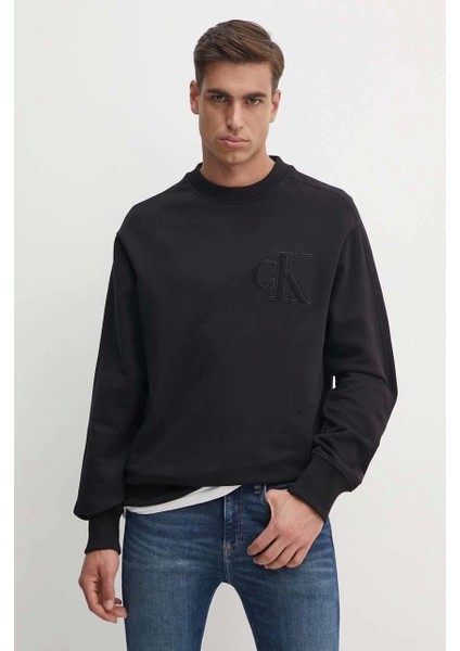 Calvin Klein Ck Logolu Siyah Sweatshirt