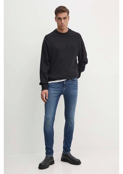 Calvin Klein Ck Logolu Siyah Sweatshirt