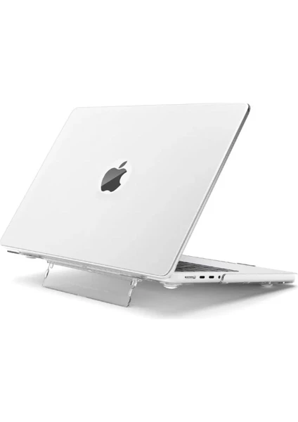 Macbook Air 13" 2020 M1 Çip A2337/A1932/A2179 Uyumlu Standlı Iz Önleyici Şeffaf Kılıf Koruyucu Kapak