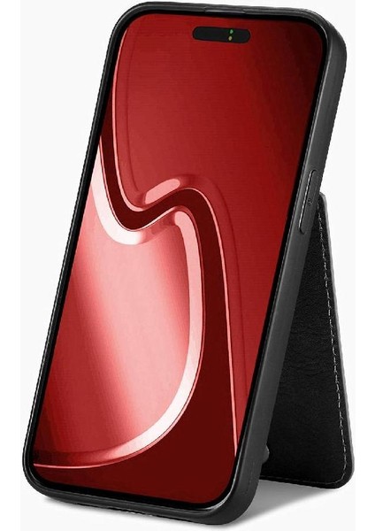 IPhone 15 Için Kılıf Pro Fermuar Cüzdan Manyetik Araç Montaj Crad Yuvası Standı (Yurt Dışından)