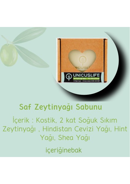 Doğal Saf Zeytinyağlı Sabun, Katkısız, Soğuk Işlem El Yapımı 100 Gr