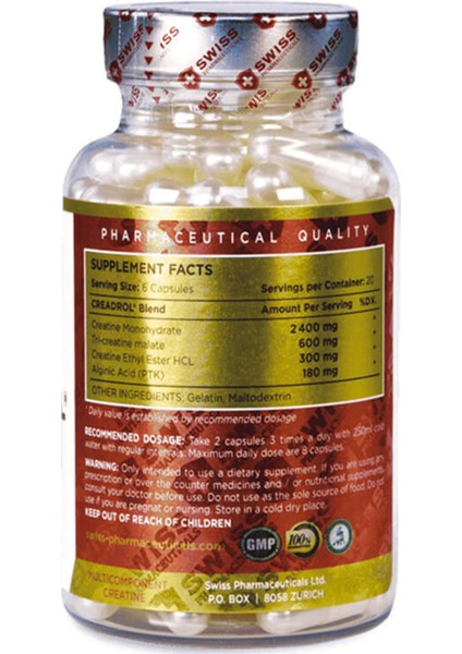 Swiss Supplement CreaDrol Premium 120 Capsul.Tr Tek Yetkili Satıcısı3736* fiyatları