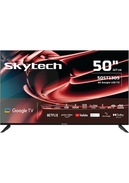 50ST1305 50" 127 Ekran Dahili Uydu Alıcılı 4K Ultra HD Smart LED TV