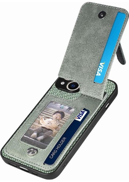 IPhone 15 Için Kılıf Standı Crad Yuvası Manyetik Araç Montaj Fermuar Cüzdan (Yurt Dışından) modelleri
