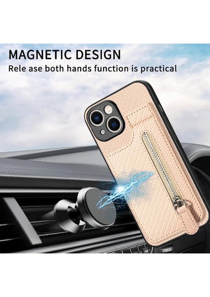IPhone 15 Için Kılıf Standı Crad Yuvası Manyetik Araç Montaj Fermuar Cüzdan (Yurt Dışından) indirimleri