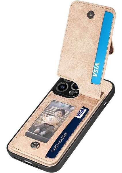 IPhone 13 Için Kılıf Pro Fermuar Cüzdan Crad Yuvası Manyetik Araç Montaj Standı (Yurt Dışından)