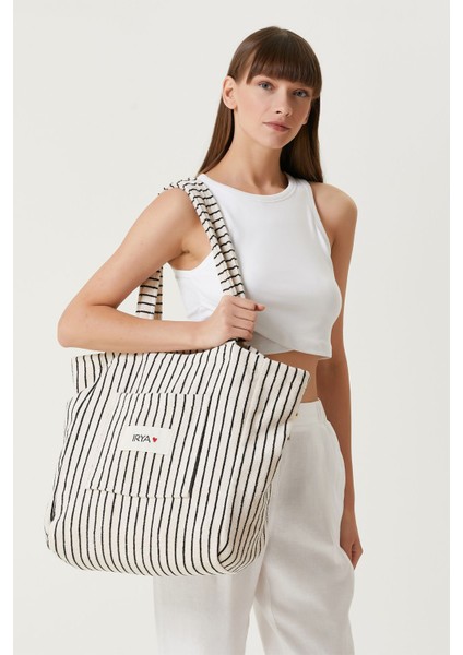 In Lines İpliği Boyalı Büyük Çanta