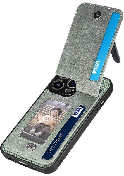 IPhone 13 Için Kılıf Pro Fermuar Cüzdan Crad Yuvası Manyetik Araç Montaj Standı (Yurt Dışından)