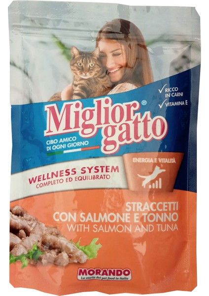 Miglior Gatto Somon & Tuna Parçalı Pouch 100Gr. 24'Lü