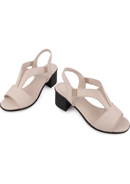 Deri Sandalet Modern Lastikli 607 Krema fiyatları